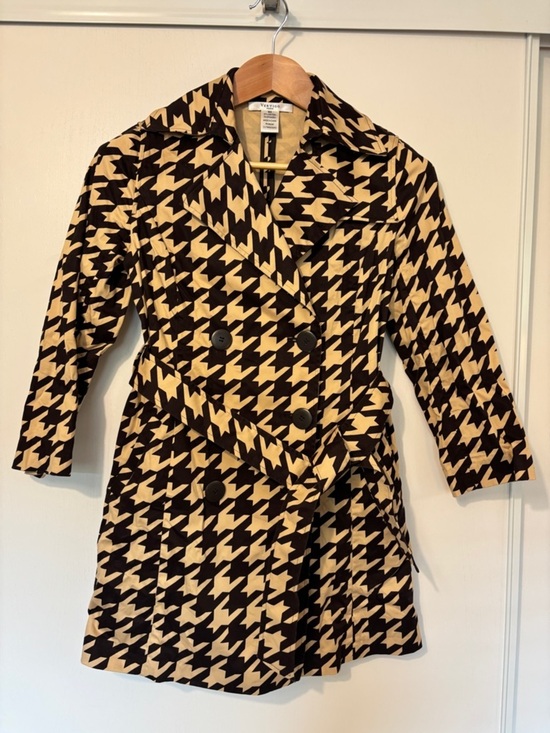 Vertigo Paris Jackets & Blazers - Vertigo Paris Brown Houndstooth Trench Size XS French Timeless Romantic Luxury